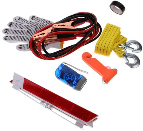 ABOOFAN Kit Assistenza Stradale Per Auto Attrezzi Per Auto Accessorio Strumenti Essenziali Per Veicoli Kit Pratico Per Emergenze Stradali