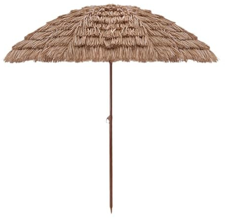 PPLDABNK Sombrilla De Playa Hawaiana Tiki con 8 Varillas, Ajuste De InclinacióN Y Manivela, Sombrilla PortáTil De Paja para Patio, para JardíN, Patio, Playa Y Piscina,1.6m