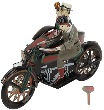 Alomejor 3 Ruedas Motorby Wind -Up Toy Toy Vintage de Chapa Vintage para Muebles de Casas y de Colección