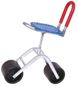 Generisch Rollbarer Gartenarbeitshocker, Gartenhelfersitz, Höhenverstellbar 36–48 cm, Mit Klappbarer Rückenlehne for Rasen, Hof, Terrasse, Außenbereich(Blue)