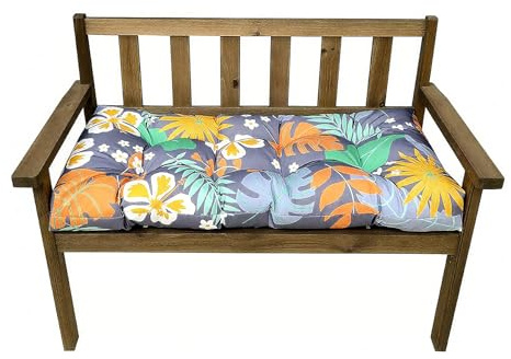 Cuscino per panca da giardino impermeabile, con laccetti, imbottitura spessa, per dondolo e dondolo (FlowerB 120 x 50 cm) per esterni, comfort e protezione