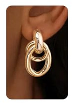 KINHOPI Ohrringe Gold Hängend Geometrische Herz 14K Vergoldete Ohrringe Wasserfest Statement Goldene Chunky Stecker Schmuck Geschenk für Damen