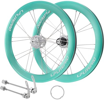 20'' 406 451 BMX-Laufradsatz Höhe 40mm Faltrad-Laufräder Doppelwandige Felgen Aus Aluminiumlegierung 100/135mm QR Scheibenbremsnaben Für 8-11-fach-Kassetten(Green,451)