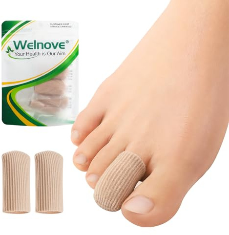 Welnove Protezione per dita dei piedi in gel, confezione da 10 pezzi, per donne e uomini, ammortizza e protegge le dita dei piedi, allevia il dolore da unghie incarnite, duroni, vesciche, dita a