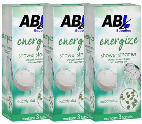 Duschångare aromaterapi – paket med 9 – Duschtabletter för eteriska oljor för avkoppling, bihålelindring och stresslindring – spa självvårdande gåvor för kvinnor och män (eukalyptus)