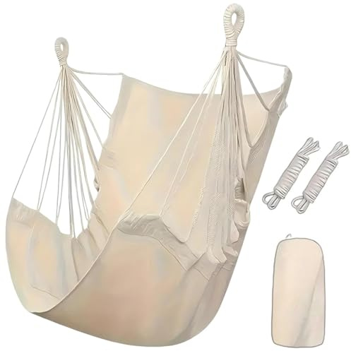YGCHEN Silla Colgante Confortable, Hamaca Ligera Mecedora, Columpio Sensorial Colgante, Plegable y Portátil, para Jardín, Balcón, Terraza