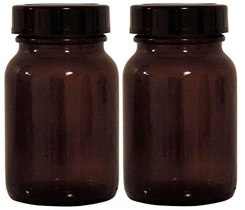 Mikken braunes Apothekerglas Set 2x 200ml inkl. Schraubverschluss & Etiketten made in Germany, Braun