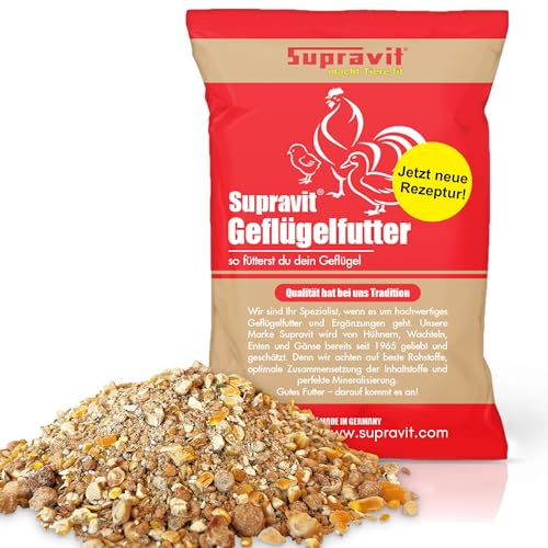 Supravit Legemehl für Hühner mit Oregano 25kg | GVO - Gentechnik frei | | Hühnerfutter für stabile Eierschalen und hohe Legeleistung | hochwertiges mehrfach gereinigtes Legekorn für Legehennen