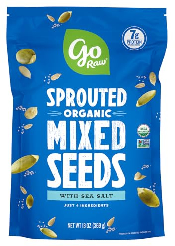 Go Raw Organic Sprouted Mixed Seeds, 13 oz, Unsalted, Keto, Kosher, Superfood
