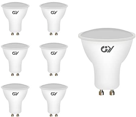 GY 6 Bombillas LED GU10, 8W (Equivalente a 80W) 800LM, 6500K Blanco Frío, No regulable, 110 Grados Ángulo de haz, 50mm Bombilla GU10 LED No Parpadean Iluminacion Potente