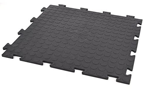 10x Fliesen schwarz PVC Boden klick Fliesen Platte Klicksystem Garage Werkstatt Camping Kunststoff