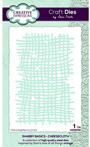 Sam Poole Shabby Basics-Cheesecloth-Craft - Troquel (metal, 9,4 x 14,5 cm)