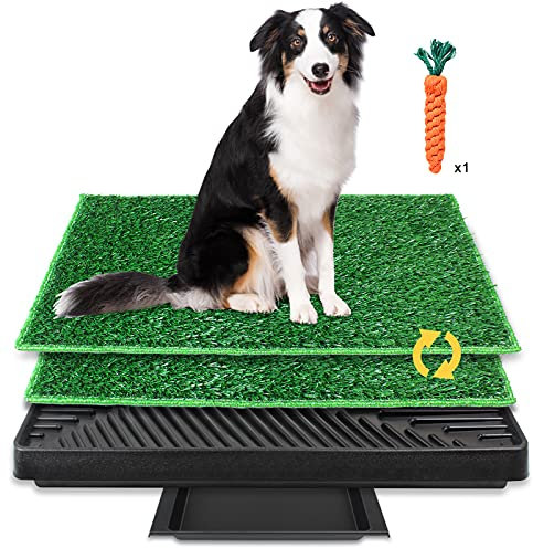 BRIAN & DANY Hundetoilette, Hundeklo Hundetoilette Balkon Trainingsunterlage mit 2X Hunde Pinkelmatte und Auffangschale für Drinnen und Draußen, 63 X 51 cm