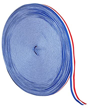 GANGYUAN 10M Tricolor dekoratives Nylonband Rot Weiß Blau für Kunst Handwerk und andere Nationale Feierlichkeiten (10M X 15MM)