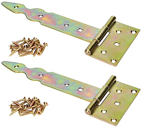 KOTARBAU® 2er Set T-Scharnier Dekorativ 200 mm Verzinkt Gelb