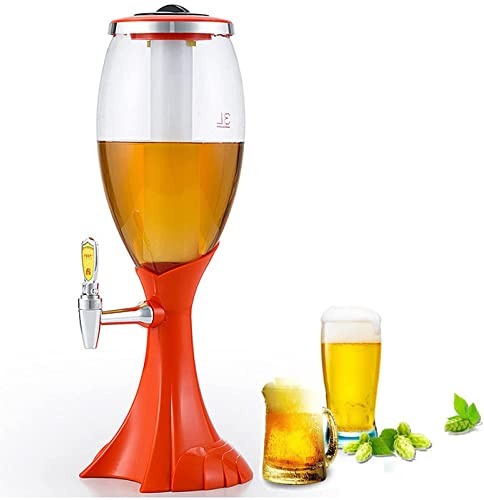 Distributeur à Bière, Boissons avec Tour De Bière à Tirage Froid 3L avec Tube à Glace Amovible, Idéal pour La Soirée
