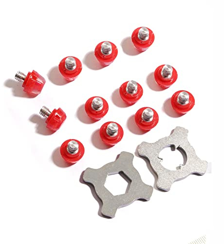 STUDIAMONDS Tacchetti di Gomma -12 Tacchetti TPU di Ricambio per Scarpe da Calcio-TPU Studs con 2 Chiave (Rosso Traslucido)