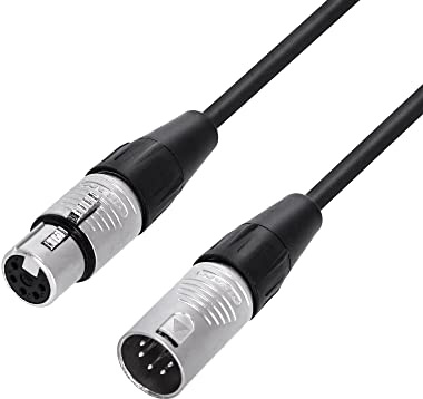 Adam Hall Cables 4 STAR DGH 2000 - DMX Kabel, Rean 5-Pol XLR female auf 5-Pol XLR male, schwarz, 20m