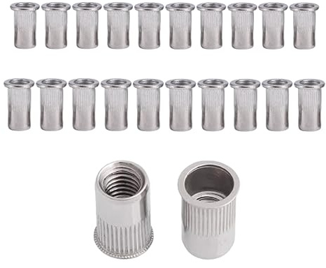 LJFMDLN 20 pz Testa Svasata Rivetto M10 M12 Assortimento In Acciaio Inox Foro Passante Inserto Filettato Rivetto Dadi Zigrinato Nutsert Rivnuts