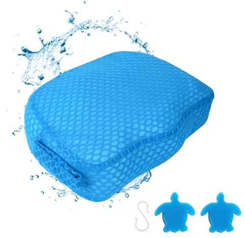 Saet Elevador de bañera de hidromasaje, cojín Elevador de SPA con Peso para Adultos, Accesorios de Asiento de Malla de Aire 3D con Parte Inferior Antideslizante de micropuntos, Almohada de Secado