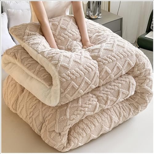 ZMIN Tröster/Bettdecke Twin, Dicke Lamm-Kaschmir-Decke, Winter, Weich, Warm, Bettdecke/Bettdecken, Dicke Warme Wolle, Herbst,C,150x200cm（3kg）