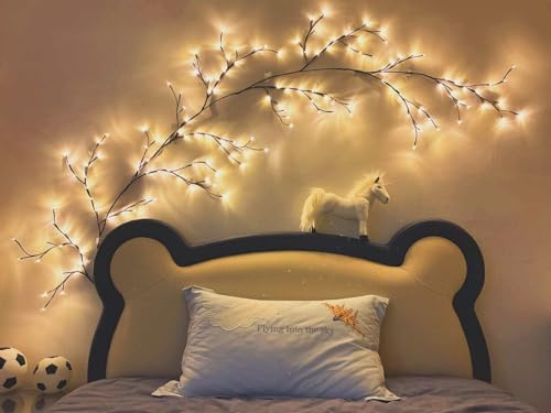 Safari Drives Dimmable 2.4m 144 LED Branch String Lights. Willow Tree Vine Twig Fairy Lights with UK Plug, Dimmer and On/Off Switch, Warm White. for Wall Indoor Living Room Home Christmas Décor