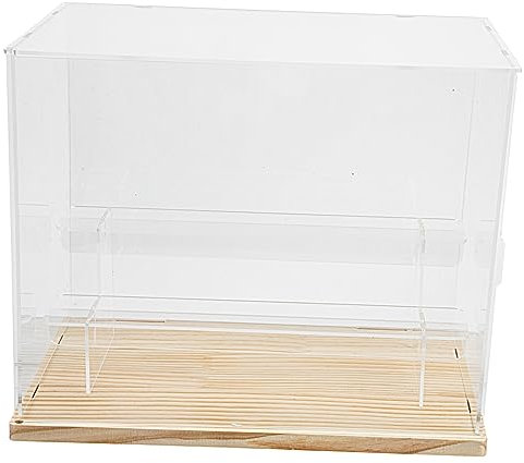 UPKOCH Massives Holz Ausstellungsregal Stufigem Transparentem Aufbewahrungsbox-Design Geeignet Für Puppen Staubdichter Sammlungständer Für Figuren Platzsparendes Einfach Montierbares Heim