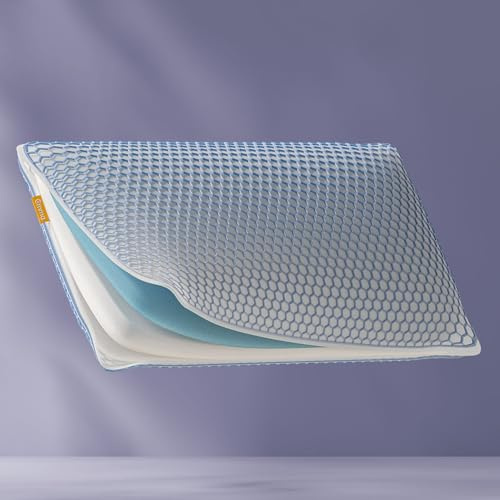 Emma Elite Stützkissen 70x40 cm – Höhenverstellbares ergonomisches Kopfkissen mit AirGrid® Kühlbezug – Atmungsaktives Memory Schaum Kissen mit waschbarem Bezug für alle Schlafpositionen