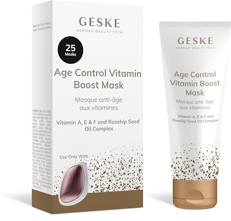 GESKE Age Control Vitamin Boost Mask | Straffende Formel | Verwendung mit der Sonic Warm & Cool Mask | Gesichtsmaske mit Vitamin A, E & F | Für fahle, reife Haut