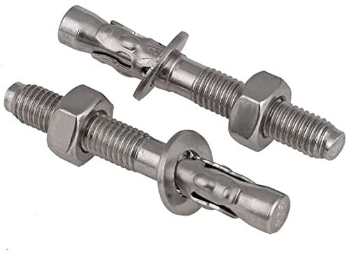 10 Stück Edelstahl Dübel Bolzen-Set M6/M8/M10/M12/M16 Länge 120 mm Verschiedene Ideal für schwere Anwendungen