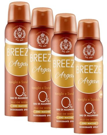 Breeze Deodorante Spray Argan, 150ml (Confezione da 4)