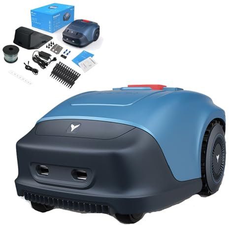 ZIXIAOS Tondeuse à Gazon Robotisée Automatique avec Navigation GPS, Jusqu'à 1000 M², Largeur Et Hauteur De Coupe 18 Cm/20-55 Mm, Contrôle par Application Bluetooth, Capteur De Pluie