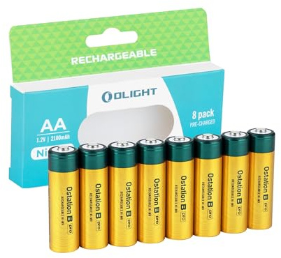 OLIGHT B Pro Batteria Ricaricabile ad Alta Capacità da 2100 mAh, Pila AA NiMH, con oltre 300 cicli di vita, Batteria Ricaricabile Ecologica da 1.2V