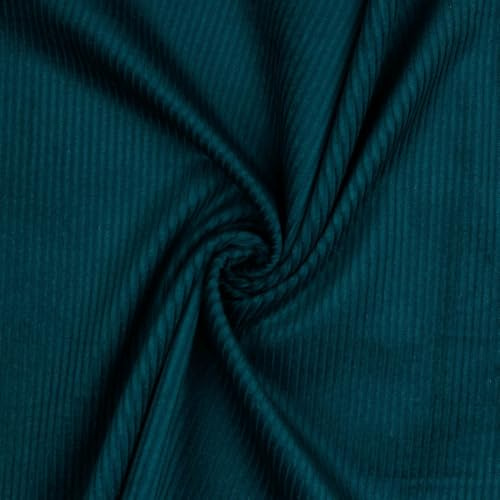 MAGAM-Stoffe Yanis Breitcord Cordstoff 100% Baumwolle Bekleidung Möbel Meterware 50cm (10. Petrol dunkel)