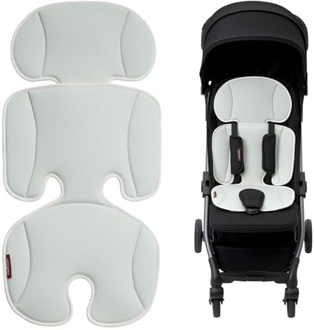 Momcozy Breathable Stroller Seat Liner | Universal Adjustable Soft Pad | Soft & Dry Comfort | Detachable 2-Piece Feel Cooling-Touch Cushion | Fits Strollers, High Chair, Bassinet, Swing
