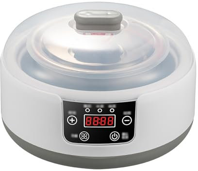 MLKHESY Máquina de Yogur probiótico con Motor, fermentación a Temperatura Constante, Temporizador Inteligente, máquina de Yogur eléctrica multifunción de 1,2 l con Pantalla LCD, Vino de arroz, natto