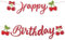 BOXOB Striscione Happy Birthday Tema Ciliegia, Decorazioni Fruttate Dolci Divertenti Tema Glitter Happy Birthday per Feste Baby Shower Bomboniere Nuziali