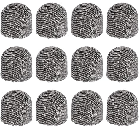 PATIKIL 8mm (0.31) Replacement Stylus Pen Tips, 12Pcs Conductive Mesh Fiber Touch Screen Pens Tip for Mobile Phones Computers Tablets E-readers Smart Drawing Boards, Gray