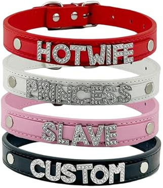 Individuelles Hundehalsband Aus Leder mit Namen, Verstellbares Halsband für Kleine, Mittelgroße Und Große Hunde, Punk- Und Gothic-Halskette mit Luxuriösen Initialen Und Buchstaben Aus Strass