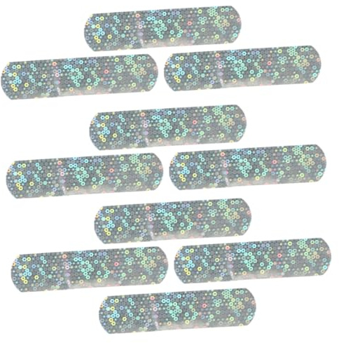 Yardwe 10 Parches Adhesivos para Niños Diseño de Purpurina, Transpirables y Resistentes al Agua, Ideales para Cumpleaños y Uso Diario