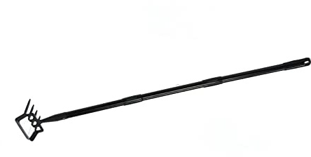 EMUKOEP Ogräsräke, justerbar längd, rostfritt stål, ergonomiskt handtag, handräfta, trädgårdsredskap för odling, lossa (3 sektioner)