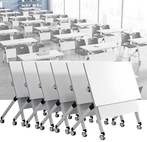 Klappbarer Konferenztisch, mobiler Klappkonferenztisch mit Rollen, platzsparendes Design für Besprechungen und Schulungen im Homeoffice, Seminarraum und Konferenzraum