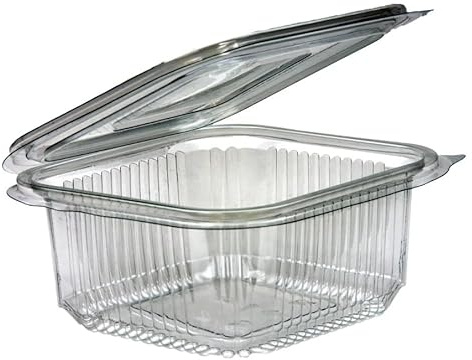 GB Catering and Packaging 500cc Clear Salad Containers with Lids – Food Grade Takeaway Containers for Salads, Pasta, Fruit, Meal Prep – Leak-Resistant, Recyclable Plastic Bowls (50)