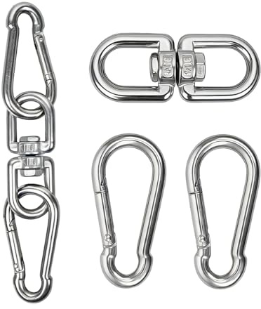 HH-uytnglo Karabinerhaken aus Edelstahl 304 M8 mit 2 großen Haken für Hängesessel, Boxsäcke, Schaukel, Schwenkgrill