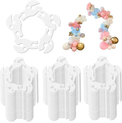 Clip per arco per palloncini, 100 clip per palloncini a forma di fiore da 2, 4x2, 4 pollici, supporto riutilizzabile per risparmiare tempo per la decorazione della festa nuziale di compleanno