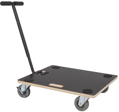 Werkzeugkönig Transportroller 400 kg - Rollbrett 59 x 49 cm - Multiplexplatte Siebdruckbeschichtung - Vollgummirollen - inklusive Handgriff