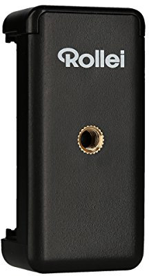 Rollei porta Smartphone I Supporto universale per il tuo smartphone con filetto da 1/4 sul fondo e sul retro I Adatto per smartphone fino a 8,5 cm di larghezza I Nero