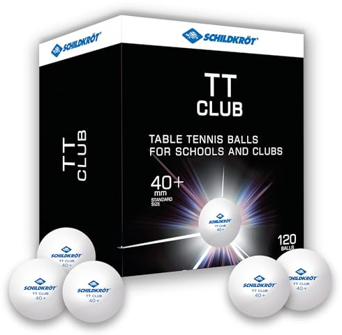 Donic-Schildkröt Pelotas de Tenis de Mesa TT-Club, para Entrenamiento, Calidad Poly 40+, 120 Piezas en Caja Grande, Blanco, 608532