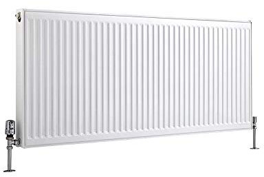 Milano Compact White Type 21 Horizontal Double Panel Plus Convector Radiator - 600mm x 1400mm