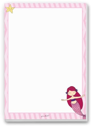 younikat Meerjungfrau Schreib-Block in rosa für Mädchen DIN A4 Papier-dv668 | Schreibblock mit Meerjungfrau-Motiv, ideal für Notizen, Zeichnungen, Skizzen und kreative Ideen